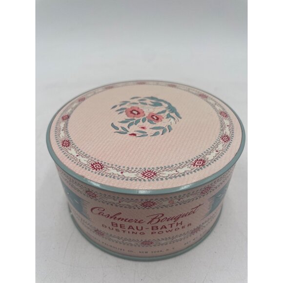Vintage Cashmere Bouquet Beau-Bath Dusting Powder Tin Colgate-Palmolive 6 Oz Flo - Picture 5 of 6